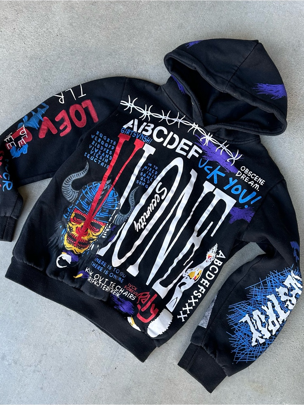 VLONE Graffiti Bad Habits Hoodie Size Medium